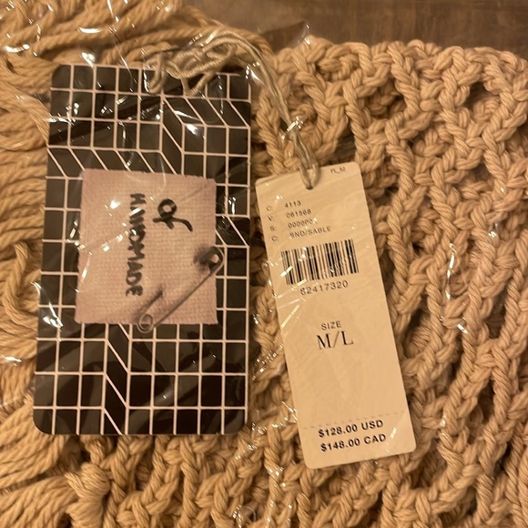 NWT Anthropologie Handmade Crochet Bralette M/L Color: Sand - Picture 2 of 5